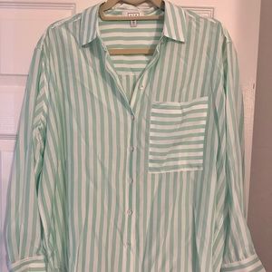 NWOT AYR The Plunge Pool button down, silky blouse, size M